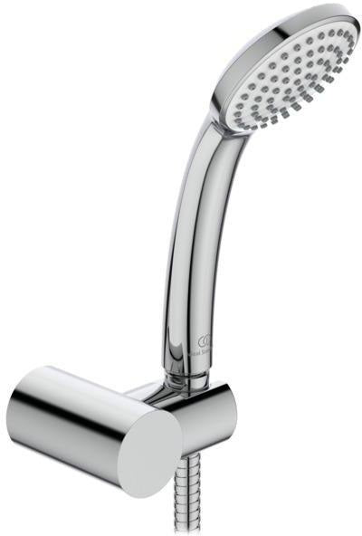 Ideal Standard Idealrain Handbrause-Set: 1-Funktion, 80 mm Chrom, mit Schlauch & Halterung