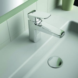 Ideal Standard Ceraplan Waschtischarmatur H90, 124 mm Ausladung, BlueStart, Chrom, ohne Ablaufgarnitur