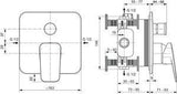 Ideal Standard Ceraplan Unterputz-Badearmatur eigensicher DIN EN 1717 Chrom 163x71x185mm