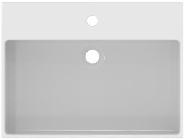 Ideal Standard Waschtisch Extra 615 mm, 1 Hahnloch, mit Überlauf, geschliffen Weiß