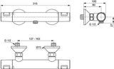 Ideal Standard Ceratherm T25 Brausethermostat AP, Ausladung 80 mm, Chrom – mit Verbrühschutz