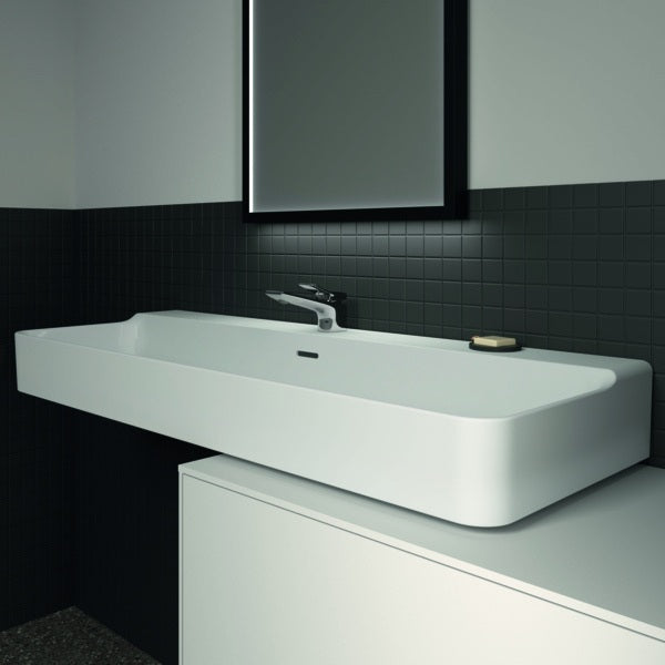 Ideal Standard Conca Aufsatzwaschtisch 1200x450x165 mm, 1 Hahnloch, mit Überlauf, Weiß
