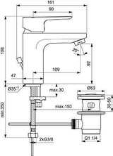 IDEAL STANDARD Waschtisch/Möbel-Paket CONNECT E mit Waschtisch 800 mm weiß/Walnuss dunkel