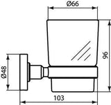 Ideal Standard IOM Zahnputzbecher aus satiniertem Glas mit Chrom-Halterung, wandhängend