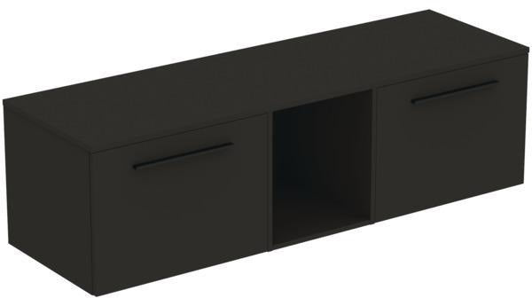 Ideal Standard i.life B Möbel-Set 160 cm – 2 Auszüge, 1 offenes Fach, Gr. Schwarz Weiß matt