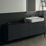 Ideal Standard Waschtischplatte Conca aus Keramik 1987x373x6 mm in Marmor Noir Desir