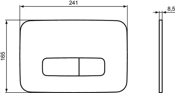 Ideal Standard Oleas P3 Betätigungsplatte, pneumatisch, 2-Mengen-Technik, Chrom