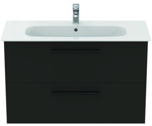 Ideal Standard i.life A Waschtischset 100 cm mit Unterschrank, weiß matt, schwarzer Griff