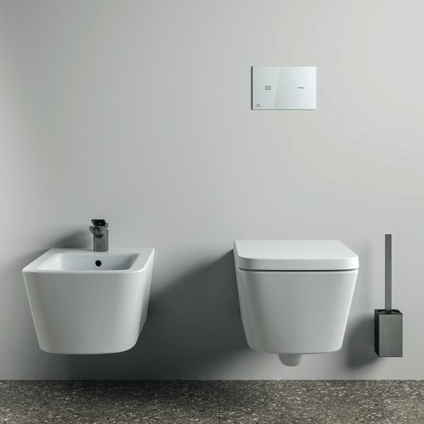 Ideal Standard WC-Bürstengarnitur Conca Cube eckig Brushed Gold – Wandhängend, Messing