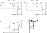 Ideal Standard Möbelwaschtisch La Dolce Vita 1060 mm ohne Hahnloch, mit Überlauf, Ablage links, Weiß