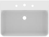 Ideal Standard Conca Aufsatzwaschtisch 600x450mm mit 3 Hahnlöchern und Überlauf in Weiß
