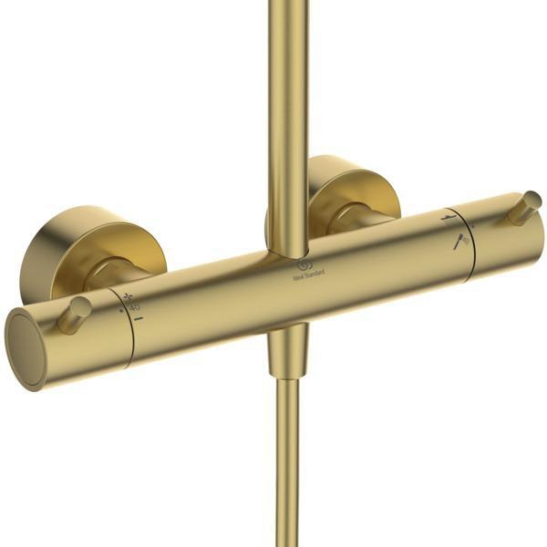 Ideal Standard Duschsystem Ceratherm T125+ mit Brausethermostat Brushed Gold