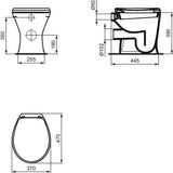 Ideal Standard Eurovit Standflachspül-WC 360x465x395mm Weiß, Abgang waagerecht