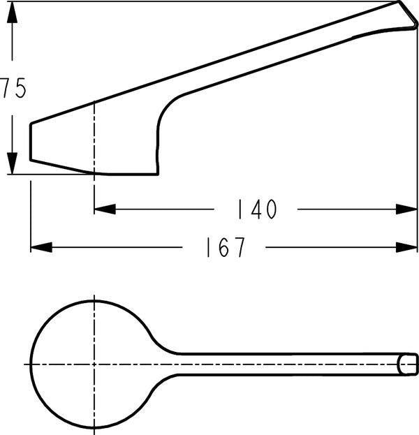 IDEAL STANDARD IS Bügelgriffhebel Retta Ceraplus, L:140 mm, Chrom – Armaturengriff