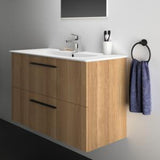 Ideal Standard i.life A Waschtischset 100 cm mit Unterschrank, weiß matt, schwarzer Griff