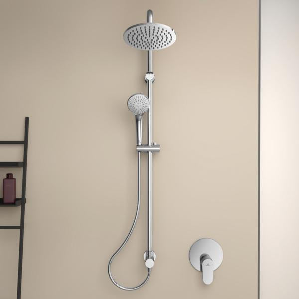 Ideal Standard Idealrain Duschsystem für UP-Armatur, Chrom, Thermostat, 3 Strahlarten