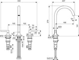 Ideal Standard Joy Neo Waschtischarmatur 3-Loch Chrom 168 mm ohne Ablaufgarnitur