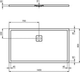 IDEAL STANDARD Rechteck-Brausewanne Ultra Flat Evo 1400x800x35 mm Seidenweiß