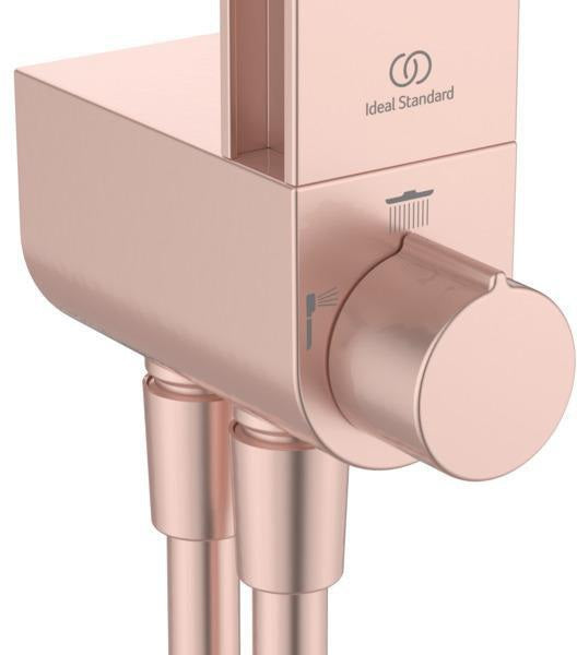 Ideal Standard Duschsystem Ceratwist Alu+ mit 2 Ablagen, Kopf- und Handbrause, Aluminium