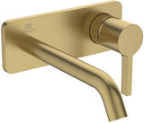 IDEAL STANDARD Joy Wand-Waschtischarmatur 180 mm Brushed Gold eckige Rosette
