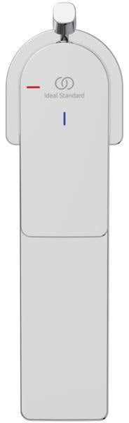 Ideal Standard Edge Waschtischarmatur Slim mit Ablaufgarnitur, 5 l/min, BlueStart, Chrom