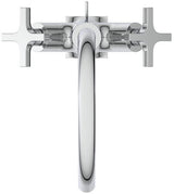 Ideal Standard Joy Neo Waschtischarmatur mit Ablaufgarnitur, Ausladung 169 mm, Kreuzgriffe, Chrom