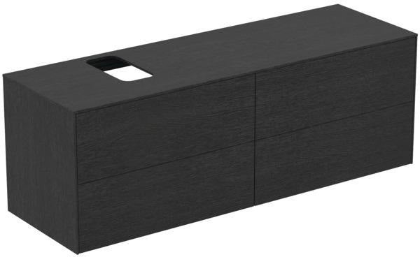Ideal Standard Conca Waschtischunterschrank 1587 mm, 4 Auszüge, Anthrazit, Push-Open