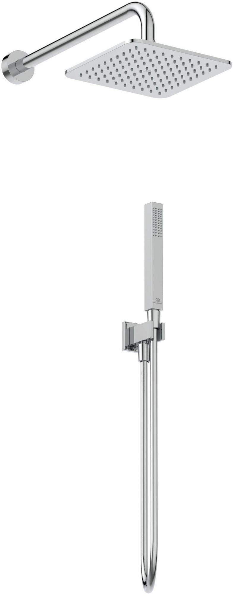 Ideal Standard Dusch-Bundle Idealrain Kopfbrause 200x200 mm und Stabhandbrause Chrom