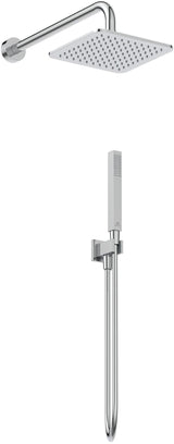 Ideal Standard Dusch-Bundle Idealrain Kopfbrause 200x200 mm und Stabhandbrause Chrom