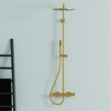Ideal Standard Duschsystem Ceratherm T125 mit Badethermostat und Regenbrause in Brushed Gold