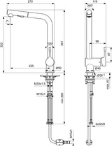 Ideal Standard Ceralook Küchenarmatur mit herausziehbarer Handbrause und hohem Auslauf, Chrom