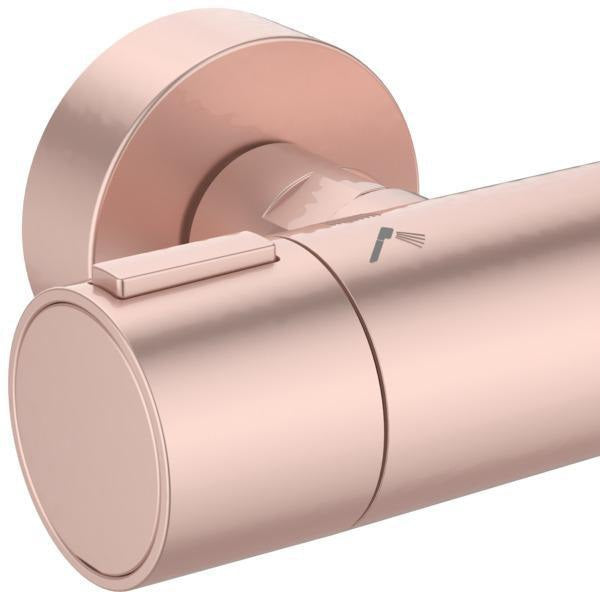 Ideal Standard Duschsystem Ceratherm Alu+ mit Thermostat, Kopf- und Handbrause, 2 Ablagen, Silber