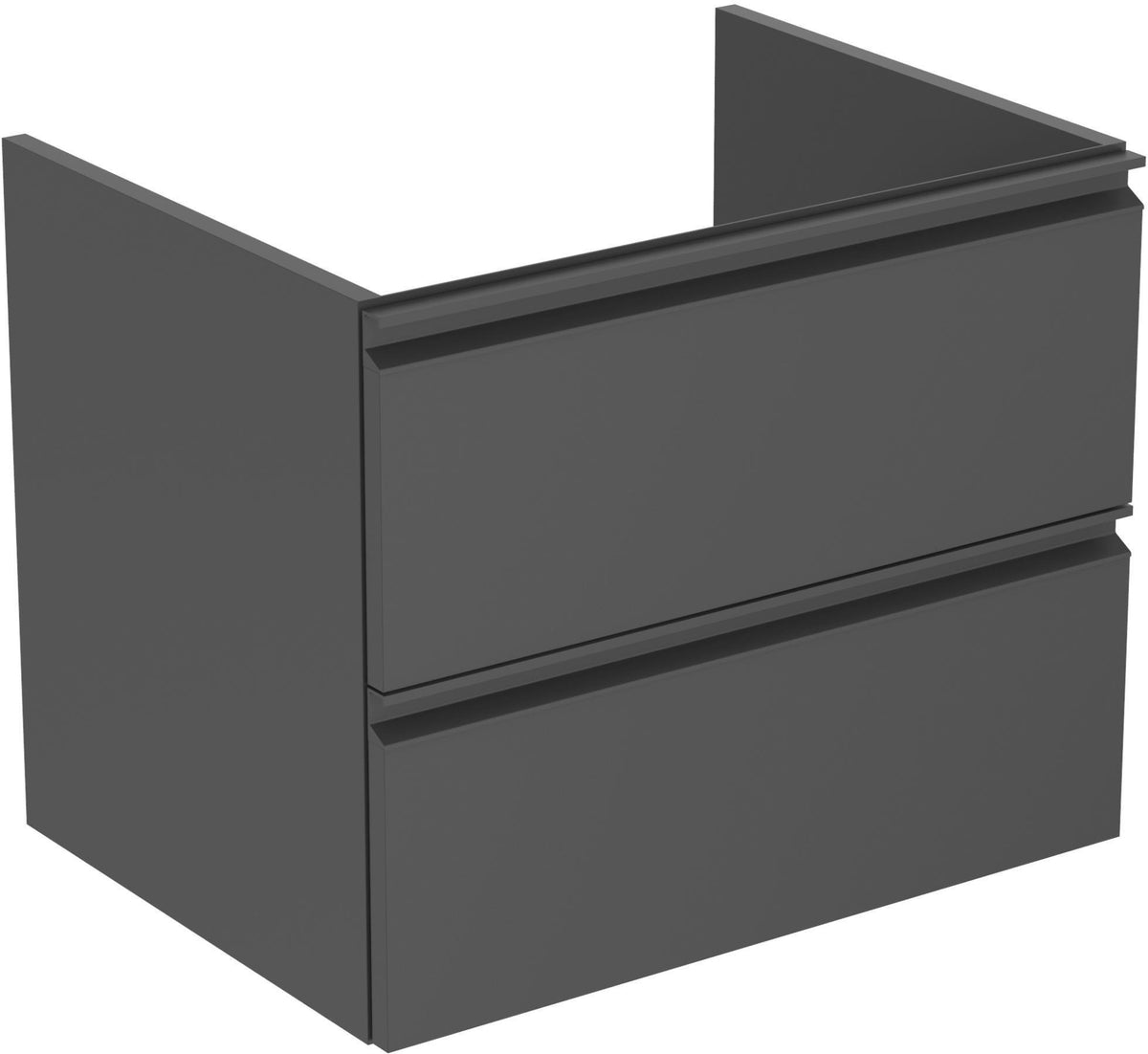 Ideal Standard Connect E Waschtisch/Möbel-Paket 600 mm Weiß/Walnuss Dunkel – 2 Auszüge, Softclose