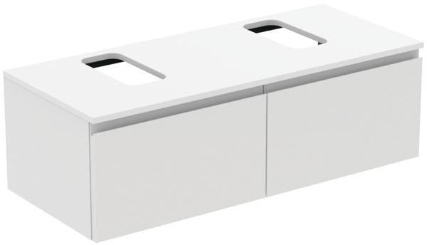 Ideal Standard Finesse Waschtischunterschrank 1202 mm mit 2 Softclose-Auszügen, Greige matt