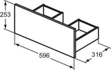 IDEAL STANDARD Eurovit+ Obere Schublade 60 cm Hochglanz grau lackiert