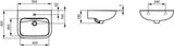 Ideal Standard Contour 21 Handwaschbecken 400 mm Weiß – 1 Hahnloch, ohne Überlauf