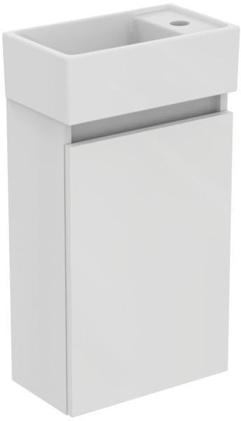 Ideal Standard Eurovit+ Möbelpaket: Handwaschbecken 37 cm + Unterschrank 36 cm mit Tür, Hochglanz grau lackiert