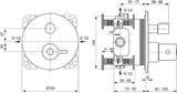 Ideal Standard Brausethermostat UP Ceraplus Safe Bausatz 2 Rosette 163 mm Chrom – Thermostatisch, Verbrühschutz