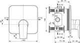 Ideal Standard Edge Brausearmatur Unterputz Fertigmontageset Chrom Rosette 163 mm