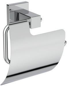 Ideal Standard IOM Cube Papierrollenhalter Chrom – Wandhängend mit Klappe und verdeckter Befestigung