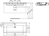 Ideal Standard Möbelwaschtisch Extra 1210x510mm Weiß mit 1 Hahnloch & Überlauf