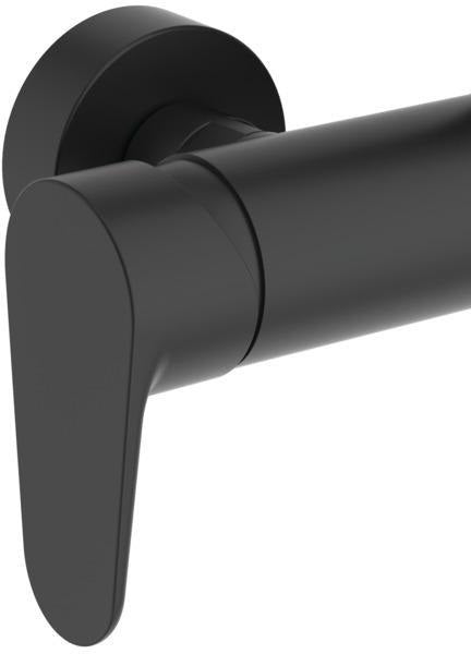 IDEAL STANDARD Duschsystem Ceraflow Alu+ mit Brausearm, 2 Ablagen, 2-Funktions-Handbrause und Kopfbrause Rose