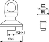 Ideal Standard UP-Ventil Alpha Bausatz 2 Chrom – Unterputz-Armatur mit Griff und Abdeckrosette