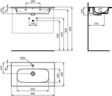 Ideal Standard i.life A Möbelpaket mit Waschtisch 80 cm und Unterschrank, Weiß matt, Chrom Griff