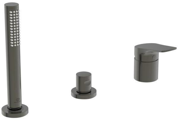 Ideal Standard La Dolce Vita Badearmatur für Wannenrand, 3-löchig, mit Handbrause-Set, Chrom