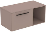 Ideal Standard i.life B Möbel-Set 100 cm – Waschtischunterschrank mit 1 Auszug & offenem Fach, Gr. Schwarz Weiß Matt