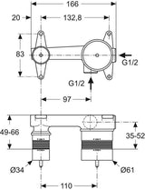 Ideal Standard IS UP-Bausatz 1 – Unterputz-Einbaukörper für Einhebel-Wand-Waschtischarmatur