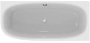 Ideal Standard D-Form-Badewanne Dea 1800x800x610mm weiß für Wandanbindung rechts mit Ablauf