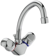 Ideal Standard Alpha Waschtisch-Zweigriffarmatur Chrom 155 mm mit Ablaufgarnitur