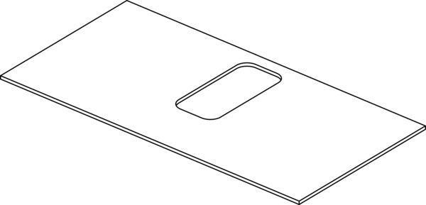 Ideal Standard WT-Platte Conca 1002x505mm Weiß mit mittigem Ausschnitt